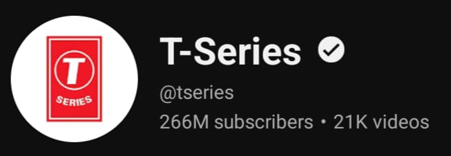 T-Series के YouTube के Subscribers दिखते है वर्तमान के